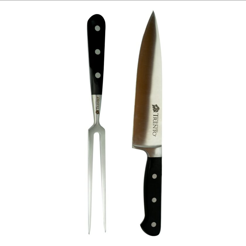 Set 3 piezas asado Cuchillo, Trinche y Chaira - Imagen 2