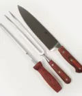 Set x3 piezas Madera Cuchillo / Trinche / Chaira - Imagen 3