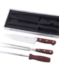Set x3 piezas Madera Cuchillo / Trinche / Chaira