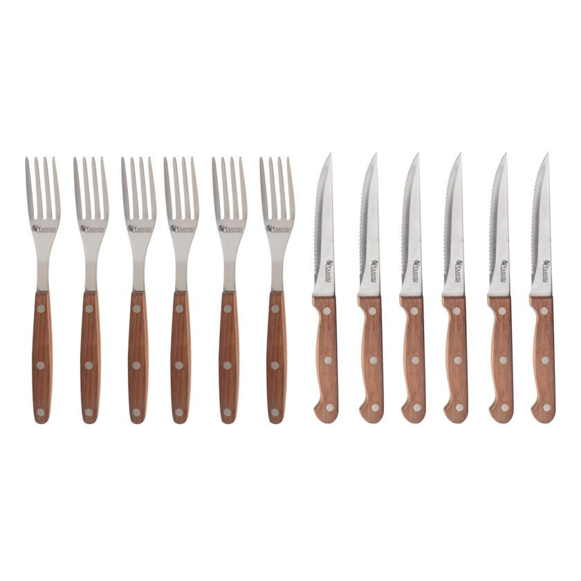 SET 6 Juegos Cuchillo / Tenedor Acero inoxidable