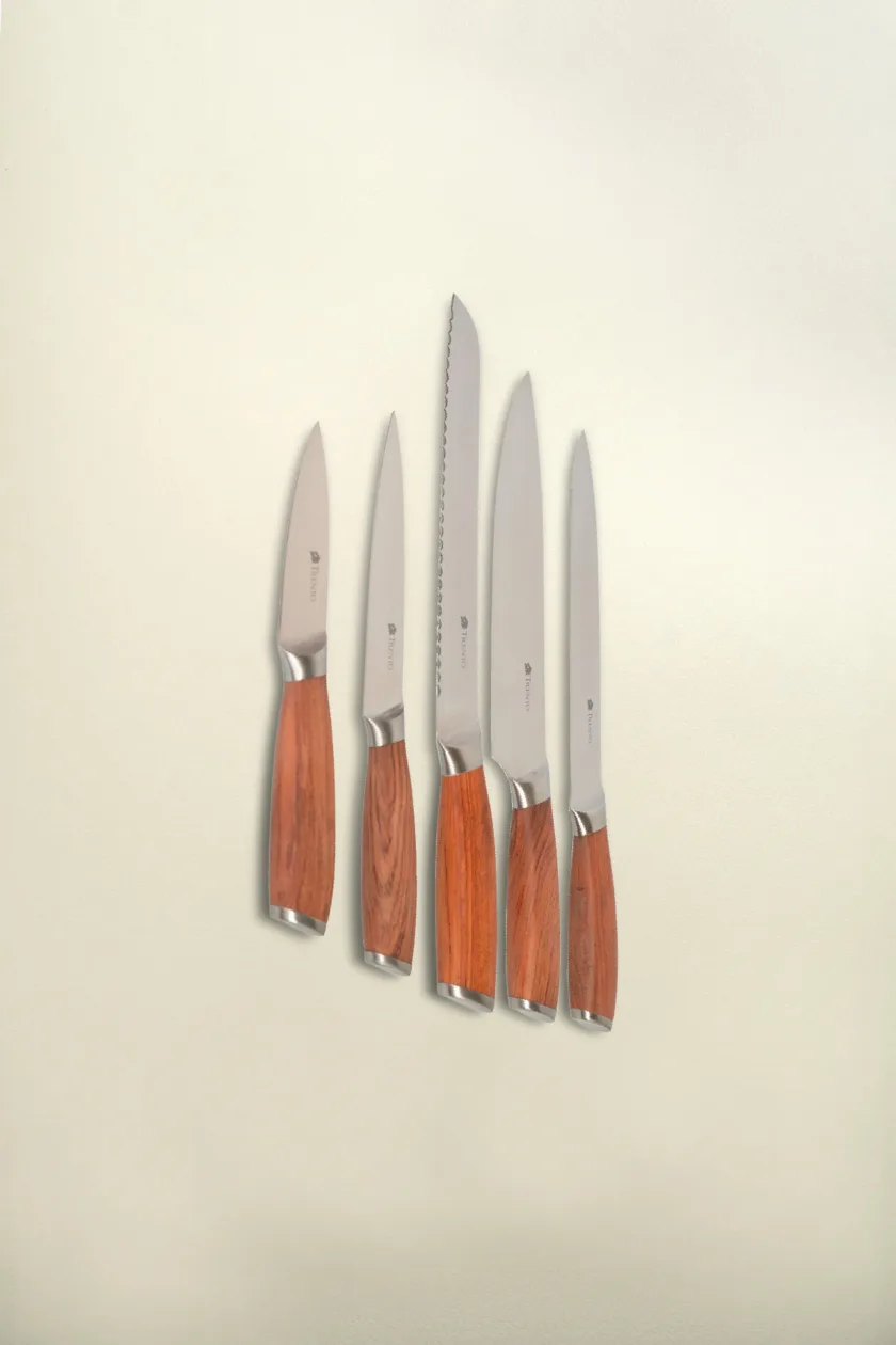 Cepo Malmo Cuchillos 5 Piezas Hoja Lisa Acero 420 - Imagen 2