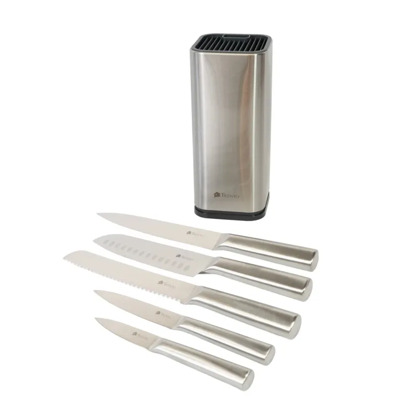 Cepo Santoku Cuchillos 5 Piezas Hoja Lisa Acero - Imagen 3