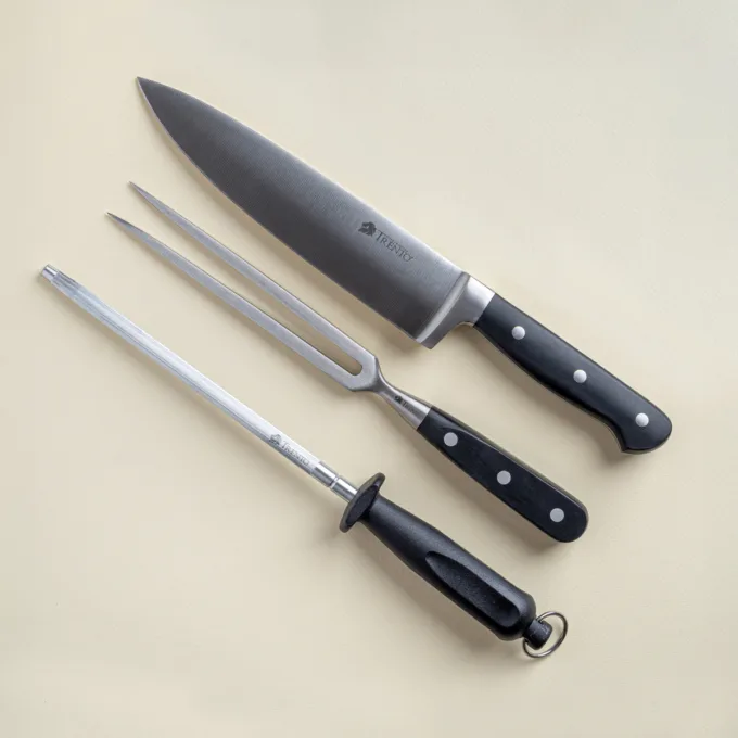Set POM x3 Piezas Cuchillo Trinche Chaira